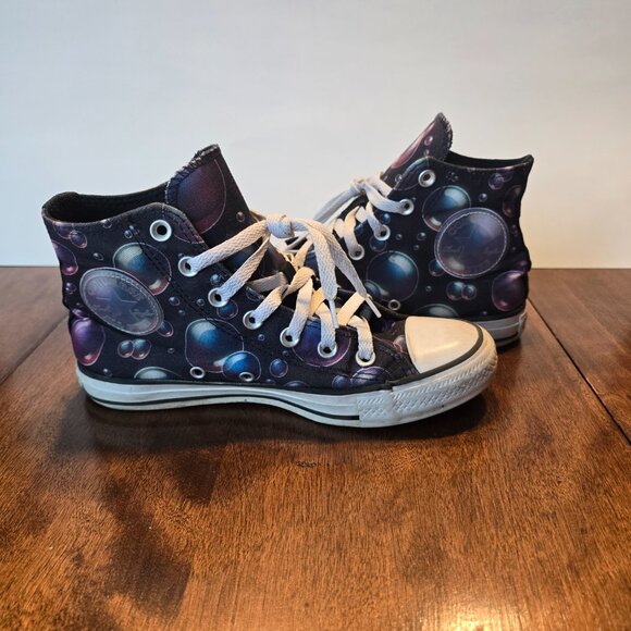 Converse Chuck Taylor All Star Women’s Size 7 Shoes High Black With Bubbles - Picture 6 of 8
